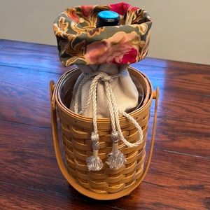 Longaberger wine gift basket  with floral insert - holds one bottle.